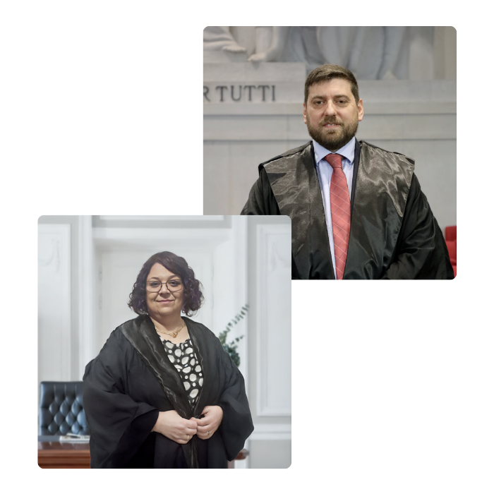 Ritratto degli Avvocati federica Raso e giuseppe salvatore costa, fondatori e professionisti dello Studio Legale Costa Raso.